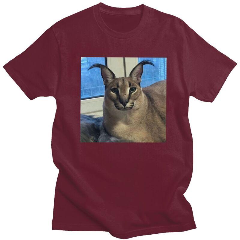 Custom Mens Big Floppa Funny Meme T Shirts ShortSleeve Cotton Tshirt Tshirt Leisure Caracal Cat Tees Clothes