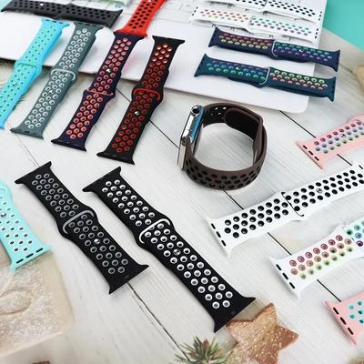 Спортивные ремешки для Apple Watch Series 10 42мм 46мм ремешок ultra 2 49мм 40мм-44мм 45мм 41мм силиконовый ремешок iwatch 10 9 8 7 6 SE 5 4 3
