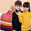 Свитера с высоким воротником для маленьких мальчиков и девочек, детские свитера на зиму, вязаные низы, свитера для мальчиков