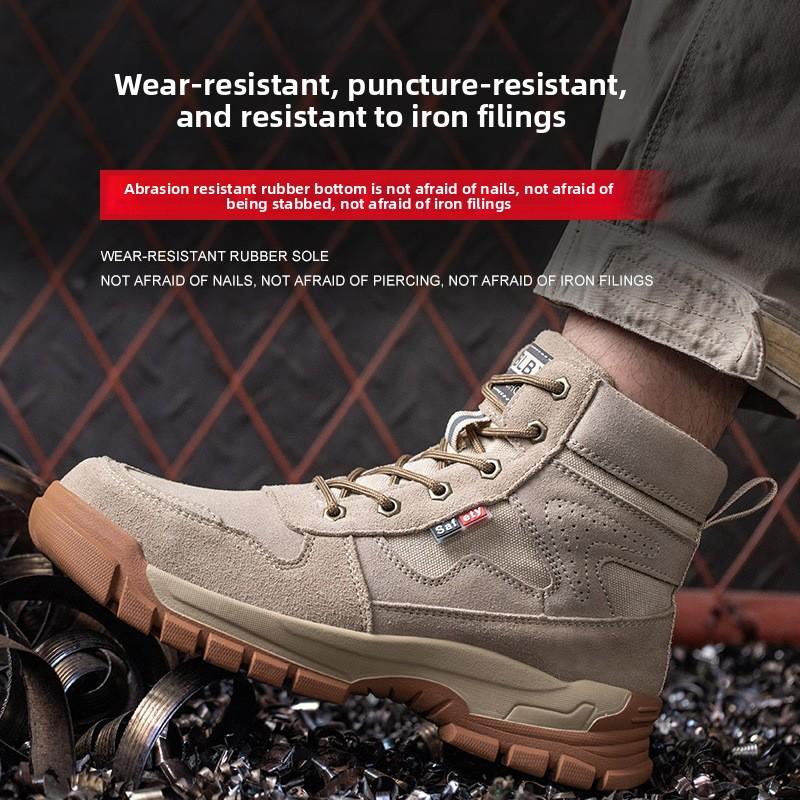 Зимние высокие защитные ботинки со стальным подноском, устойчивые к проколам рабочие ботинки, промышленные, для строительной площадки, нескользящие рабочие ботинки для мужчин