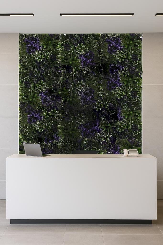 Zielona ściana - panel roślinny - violet flowers - uv 50 x 50
