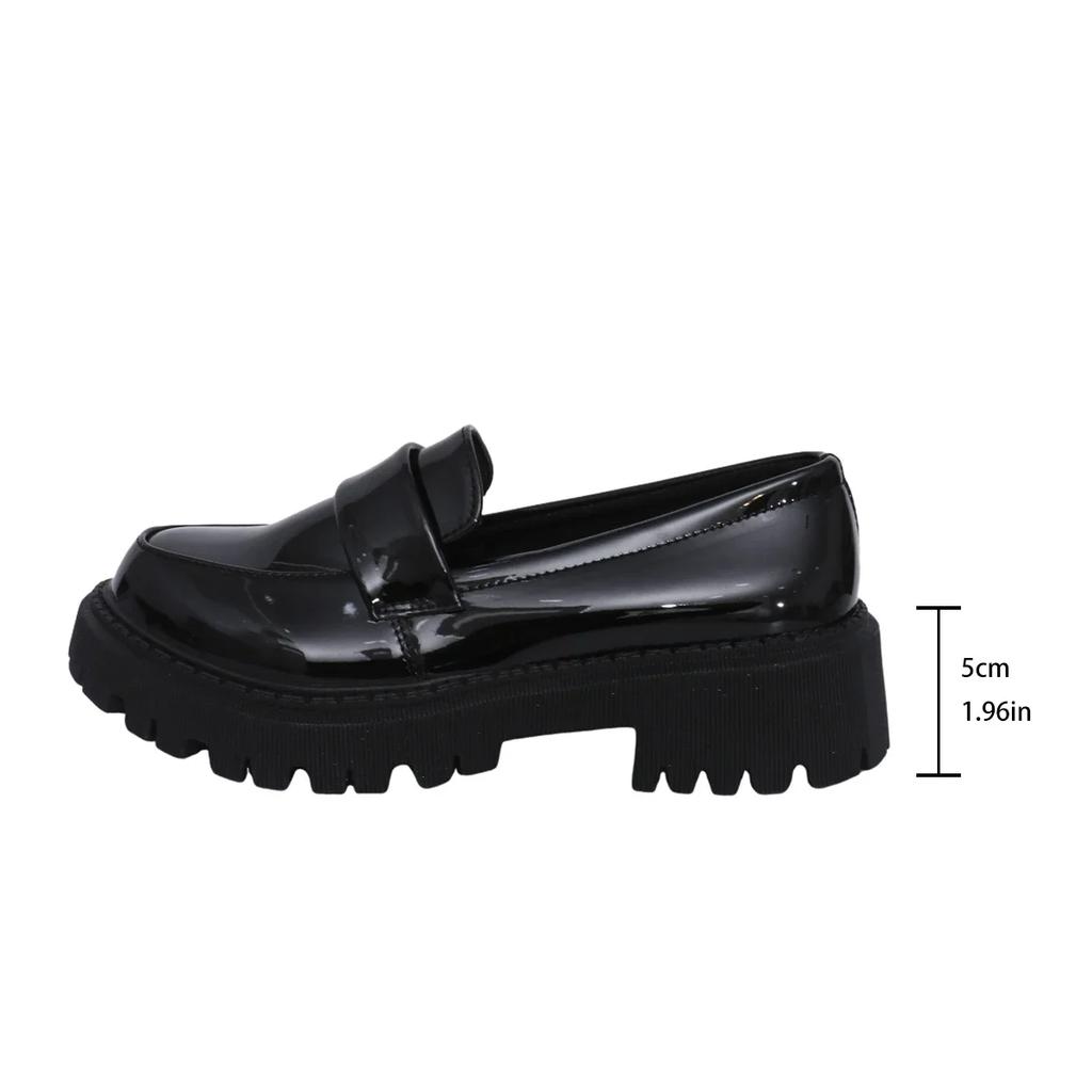 Plus Size 43 Patent Leather Loafers Women Spring 2025 Thick Bottom Platform Casual Shoes Woman Slip On Soft Sole Moccasins Mujer