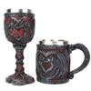 Medieval Double Dragon Wine Goblet Stainless Steel Beer Cup Drinking Vessel Double Dragon Heart Goblet/Mug Halloween Gift