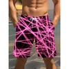 Printed beach shorts, line pattern 3D printing