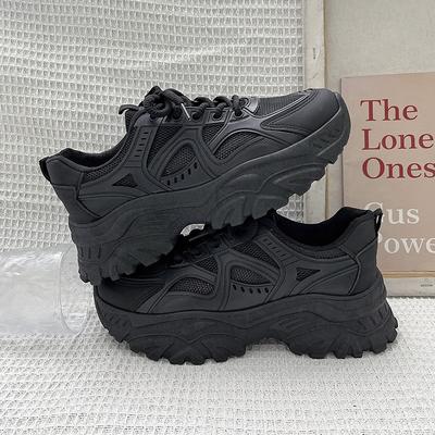 Дышащие кроссовки для папы женские ins2025 весна и осень новые универсальные повседневные на платформе интернет-знаменитость спортивная обувь увеличивающая для бега