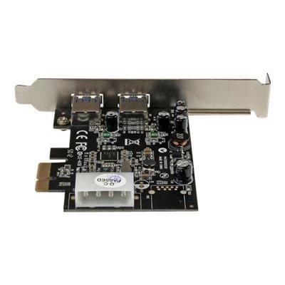 Carte contrôleur PCIe à 2 ports USB 3.0 avec UASP - Carte contrôleur PCI Express à 2 ports USB 3.0 - Alimentation LP4 - PEXUSB3S25