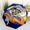 1 шт. Автоматический зонт Багз Банни Looney Tunes 8 спиц, портативный, складной, с черным железным каркасом для улицы, пляжа, путешествий, пляжный зонт 133