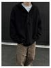 Men's Gray Hooded Knit Sweater - Retro Loose Fit Casual Autumn/Winter Outerwear
