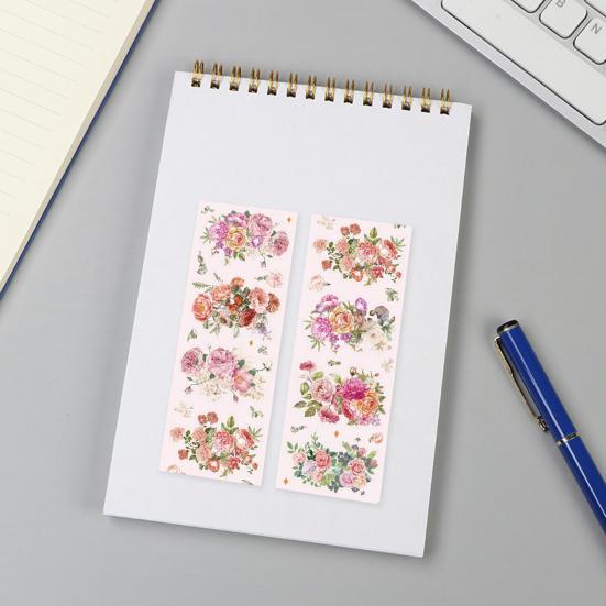 1 рулон ПЭТ-ленты с цветами, наклейки, водонепроницаемые, для предварительной резки, съемные, многоразовые, «сделай сам», журнал, скрапбукинг, молочный блокнот, планировщик, декоративная лента, наклейка