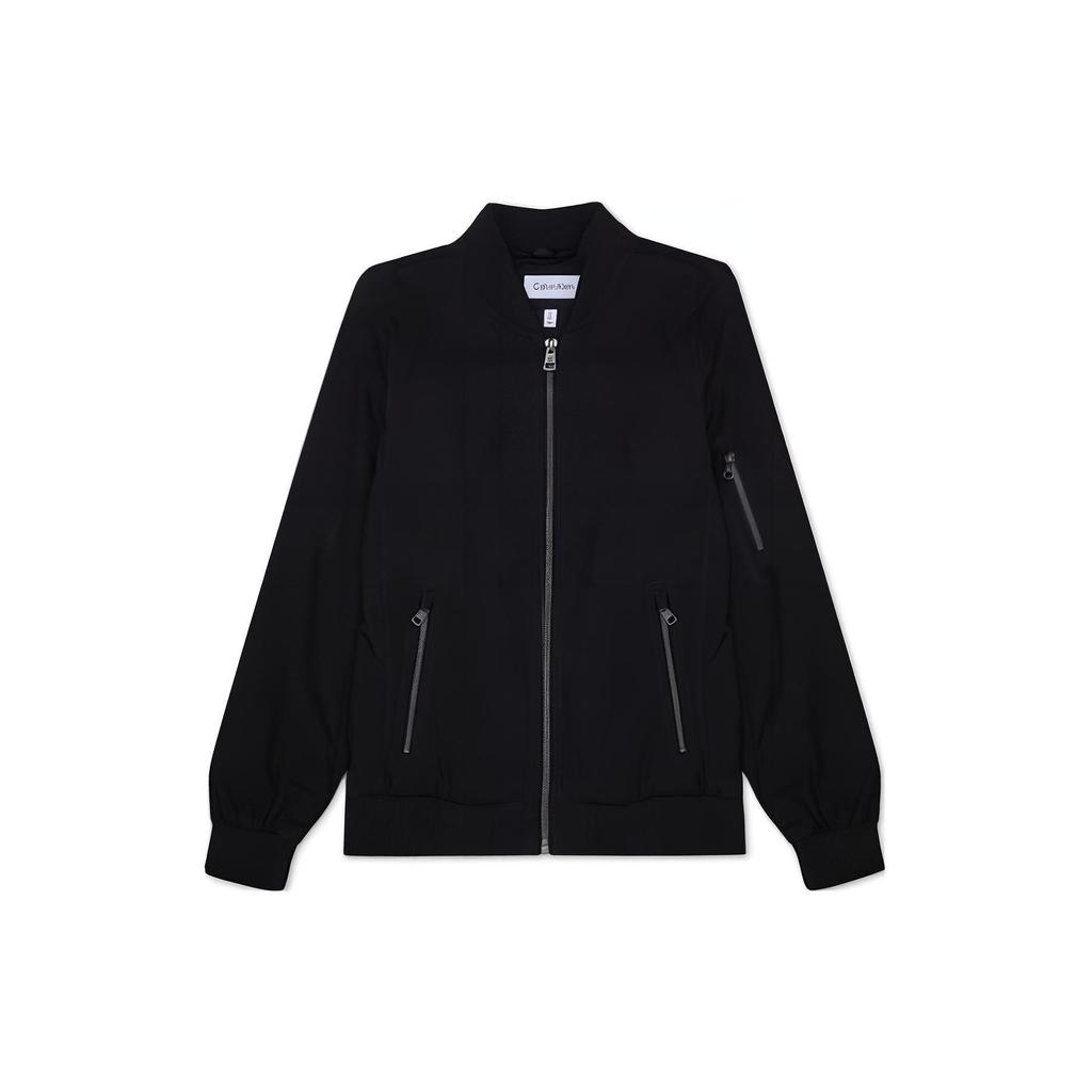 Calvin Klein Ss23 Solid Color Zip-Up Jacket Men Jackets Black CM107904-BLK