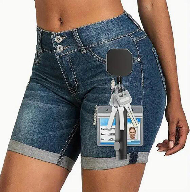 Выдвижные держатели для бейджей-брелоков, металлические, сверхпрочные, с карабином, клипсой для ремня и кольцом для ключей, для держателя имени и ID-карты