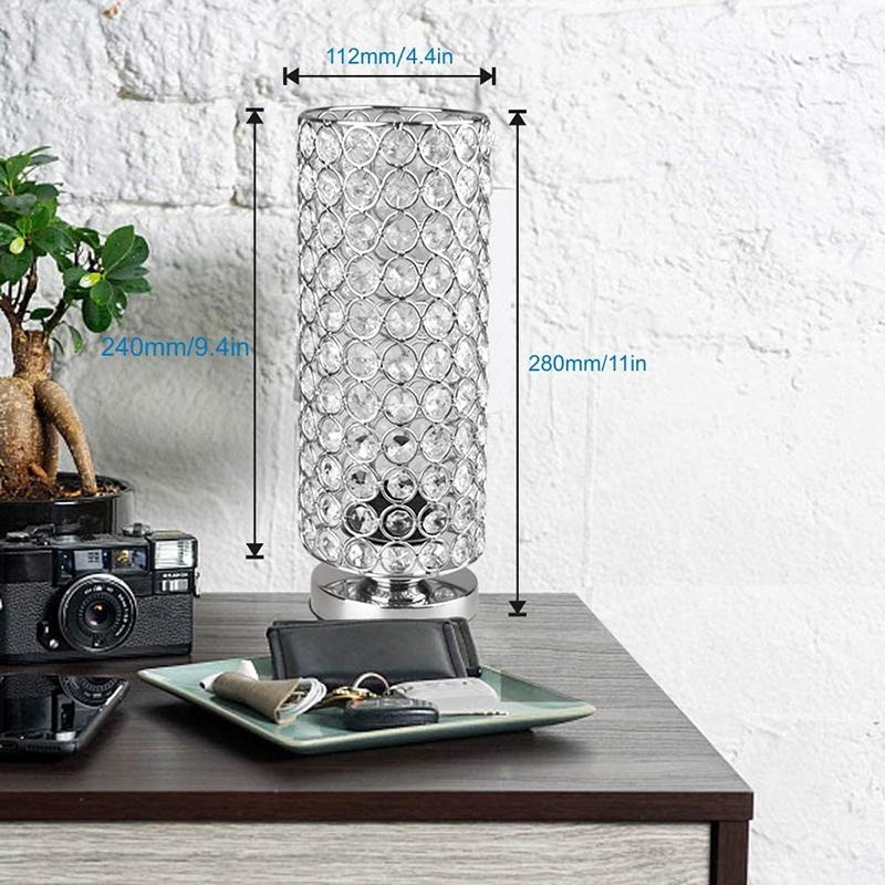 Crystal Table Lamp, Decorative Nightstand Room Lamps, Bedside Night Light Lamp, Fashionable Small Table Lamp
