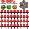 1000-100PCS Garden Micro Drip Irrigation Sprinkler Water Dripper Plants Greenhouse Auto Watering System Nozzle Sprayer Sprinkler