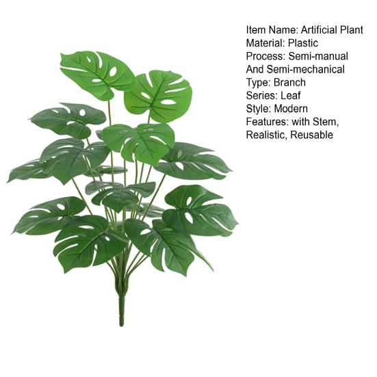 Искусственные растения Monstera Deliciosa, 18 головок, реалистичный домашний офисный стол, центральная часть, искусственные листья, искусственная зелень, украшение для дома и улицы
