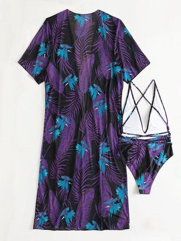 Women's Figure-Flattering Two-Piece Bikini Swimwear with Cover-Up