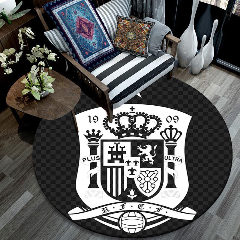 Spain National Football Team pattern round rug,Carpet Rug for Living Room Bedroom Playroom ,Non-slip Floor Mat,Holiday Gifts and Birthday Gifts.