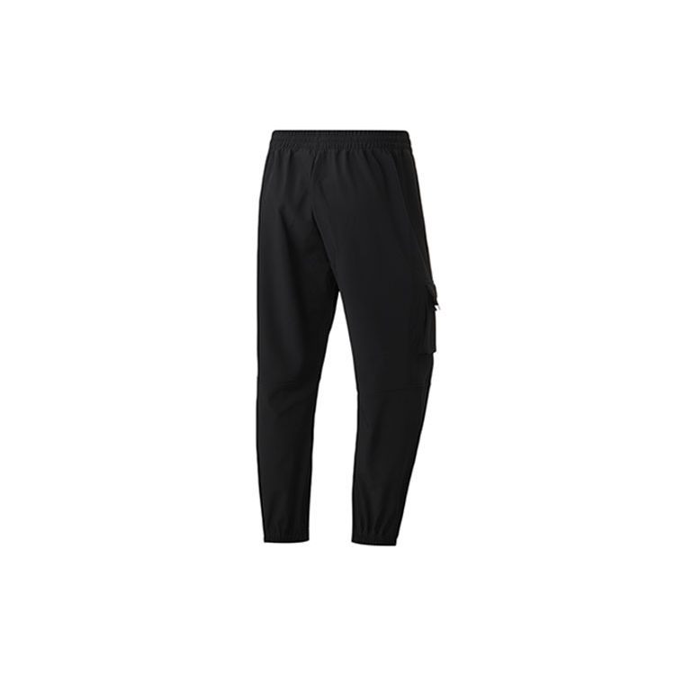 Li Ning Sports Fashion Series флисовая подкладка теплые однотонные спортивные штаны с манжетами мужские брюки черные AYKQ711-1