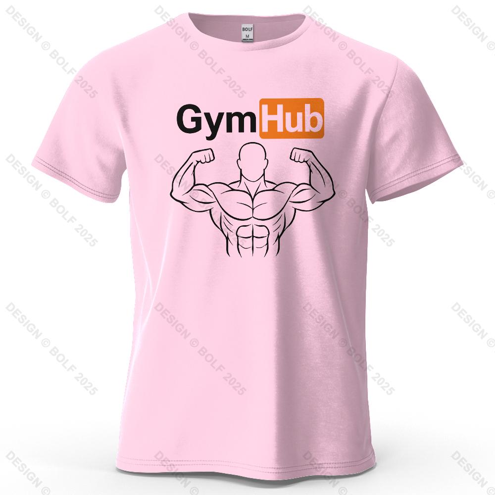 Gymhub Минималистичная Повседневная Футболка с Принтом, Короткий Рукав, Новая, Персонализированная, Мягкая и Приятная для Кожи, Модная, для Мужчин и Женщин