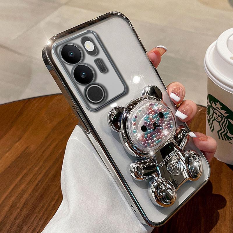 Чехол-держатель для телефона с блестящим медвежьим кронштейном для Moto G60S G60 G30 G20 G10 G22 G32 G42 G52 G62 G82 E20 E13, мягкий чехол