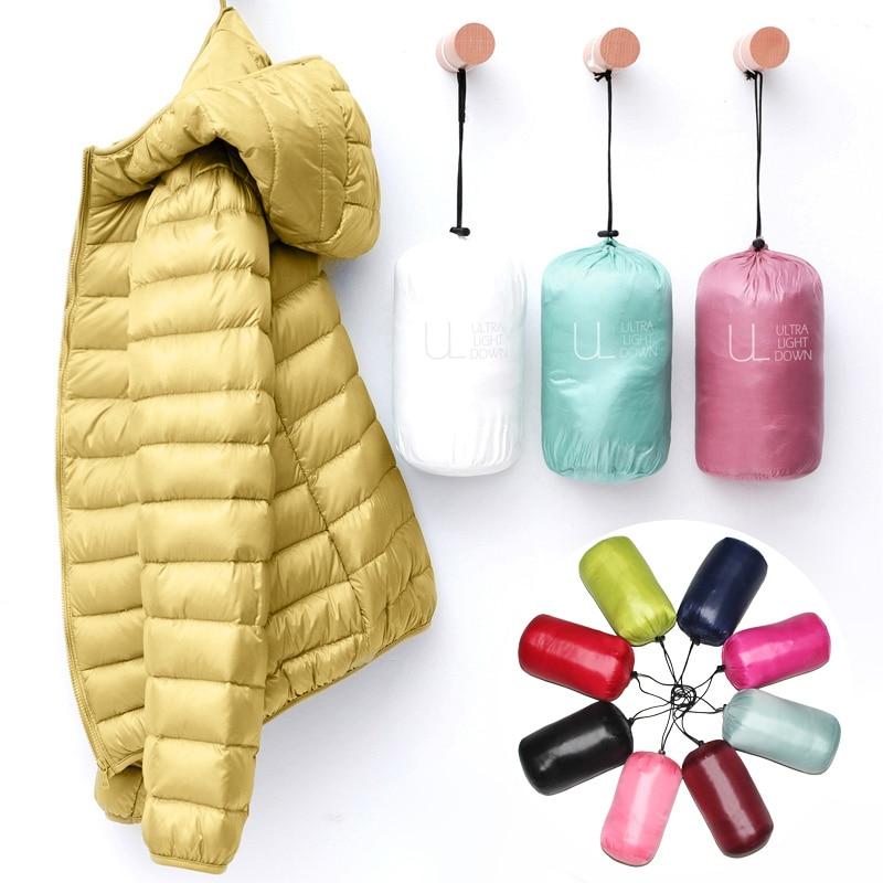 Down Jacket Women Coat Autumn Winter Jackets for Warm Quilted Parka Ladies and Light Female Ultralight Hooded