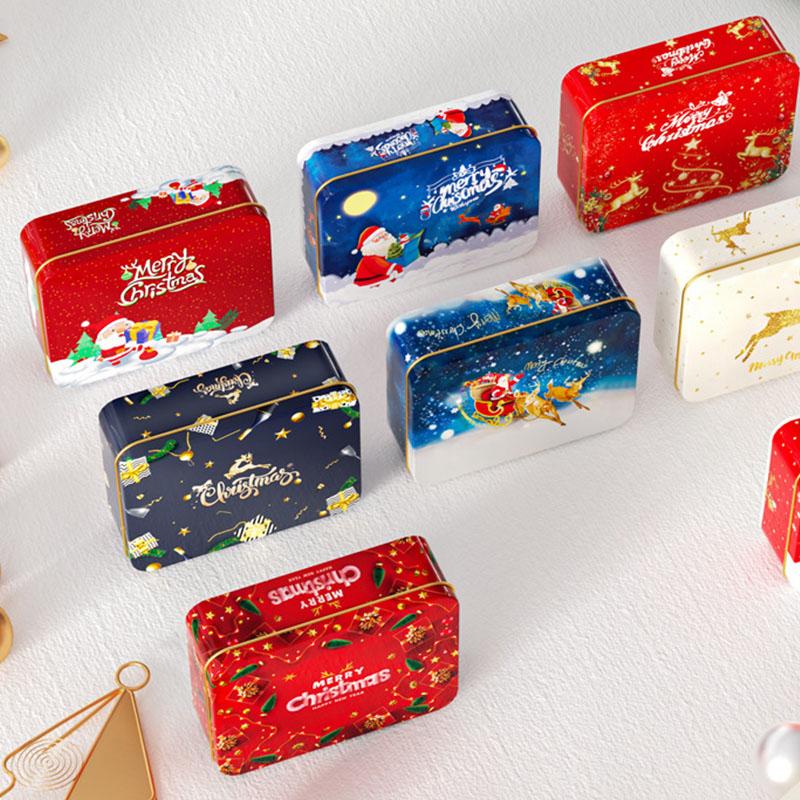 1 шт. квадратная рождественская подарочная коробка для конфет, коробка для хранения, коробка для конфет, жестяная коробка, коробка для печенья, пустая жестяная коробка