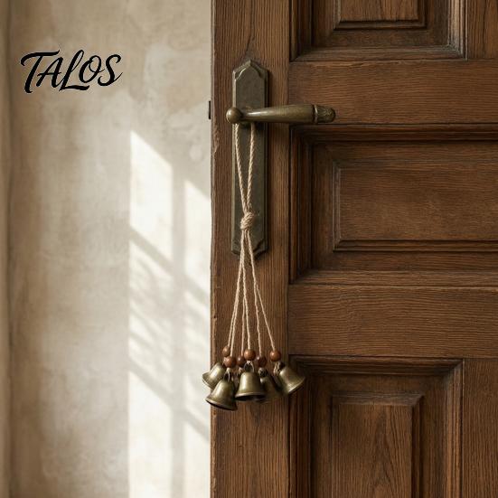 Декор для дома в экзотическом стиле, богемный металлический подвес-колокольчик с деревянными бусинами и джутовой веревкой, ретро-подвеска на дверь с разноцветными бусинами, подвесная музыка ветра для окна и