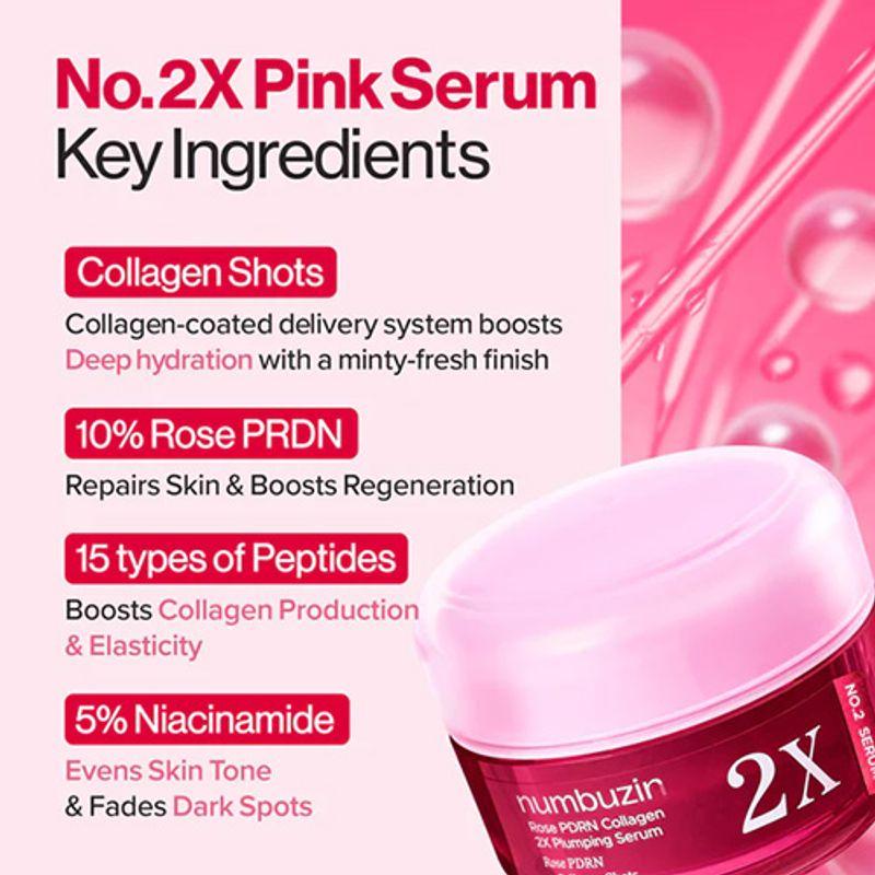 NUMBUZIN No.2 Rose PDRN Collagen 2X Уплотняющая сыворотка 30 мл
