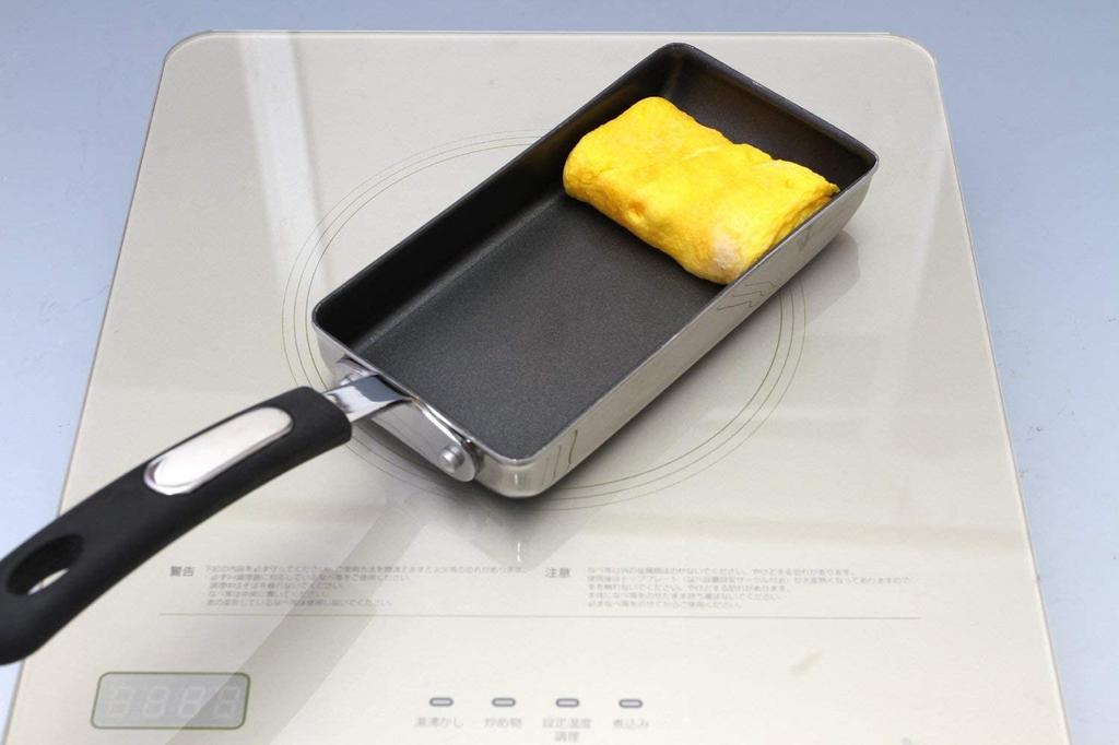 Taniguchi Metal Tamagoyaki That Can Be Made with One Egg Frying Pan IH Gas Fire Compatible 9 X 18 Cm Compatible with Metal Spatula PFOS PFOA Free