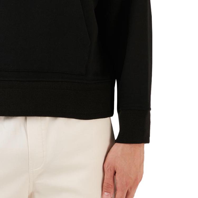 EMPORIO ARMANI Sweatshirts Men's Black Hooded Moderate Regular 6R1ME9-1JWPZ-00C5