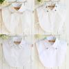 Fashion Women Shirt False Collar Bead Decoration Detachable Fake Collar V-neck Lapel Blouse Top Tie Clothes Accessories