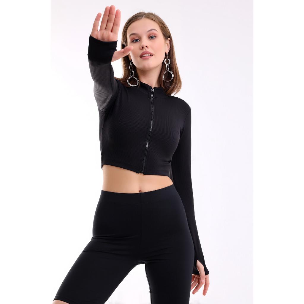 Women's Swimsuit With Front Zipper Detail