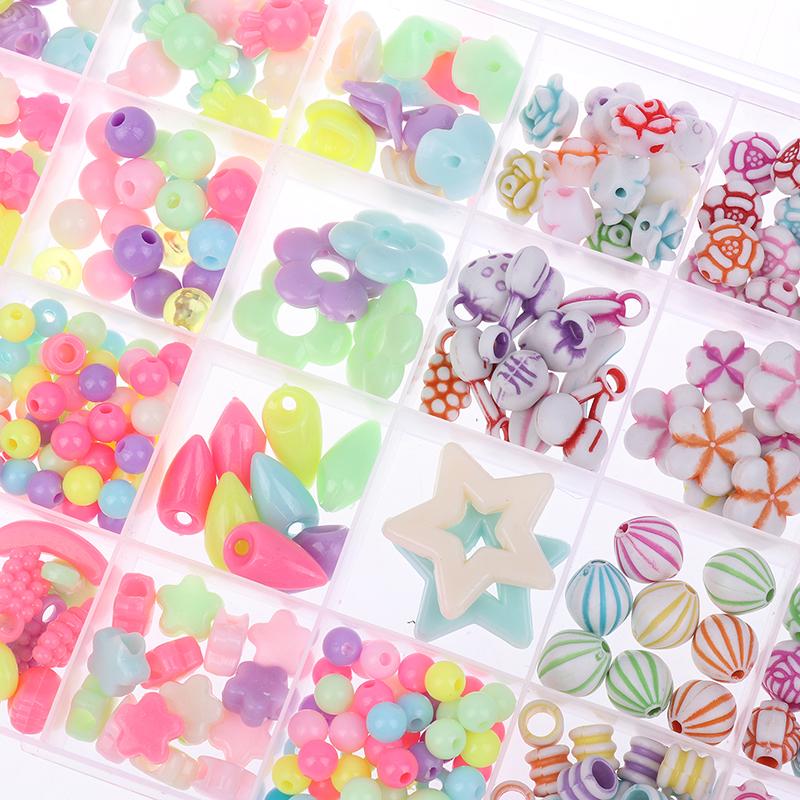 1 Set Creative Loose Spacer Beads Making Bracelet Necklace 10/24 Grid Girl Jewelry Kit Toy Diy Handmade Beaded Children'S Toys