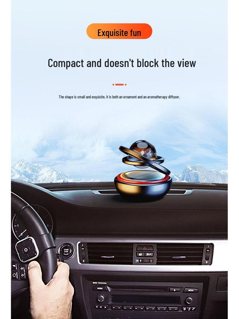 Solar Rotating Car Aromatherapy Ornament