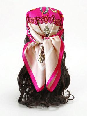 2024 New Fashion 70X70cmPrinted Women's Scarf Pashmina Silk Scarf Square Shawl Decorative Headband Neck Luxury Design Bandana