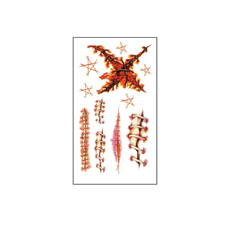 Временные татуировки на Хэллоуин Реалистичные наклейки-тату Вечеринка на Хэллоуин Сделай сам Кровавые украшения на Хэллоуин Образ на Хэллоуин 1 шт.