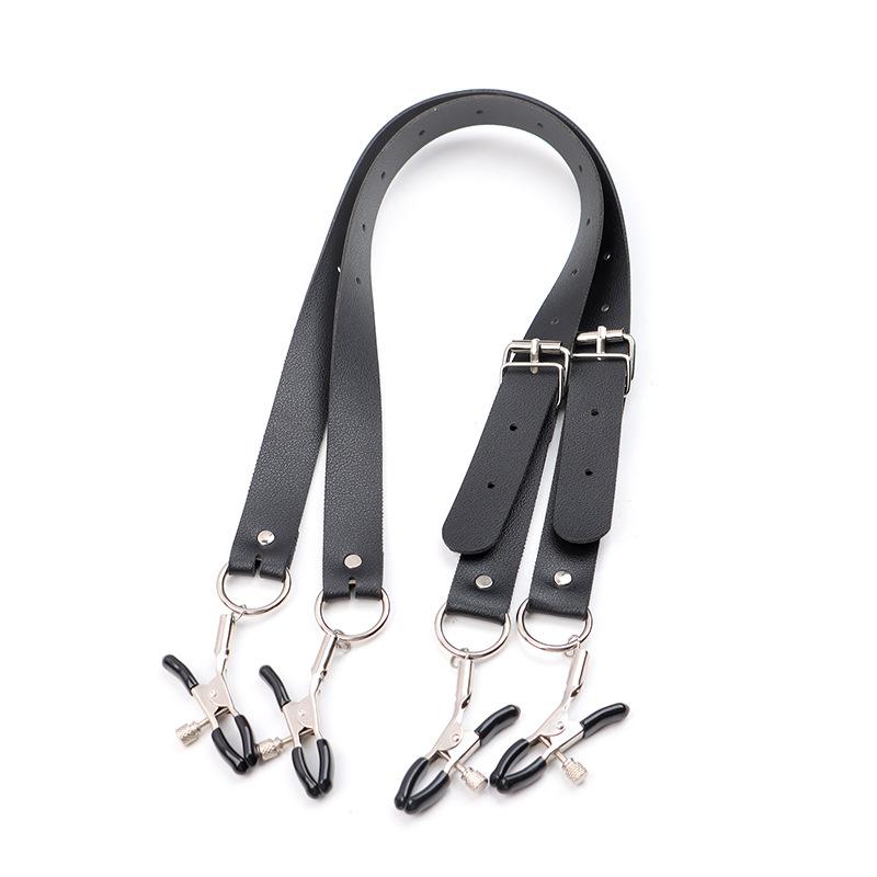 BDSM Nipple Toys Labia Spreader Straps with Clamps Sex Bondage Restraints G-Spot Stimulation Oral Sex Clitoris Clip Female 18+