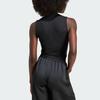 Adidas Originals Sleeveless Bodysuit Letter Print Stand Collar Slim Fit Sports Jumpsuit Women Bodysuit Black IT9712