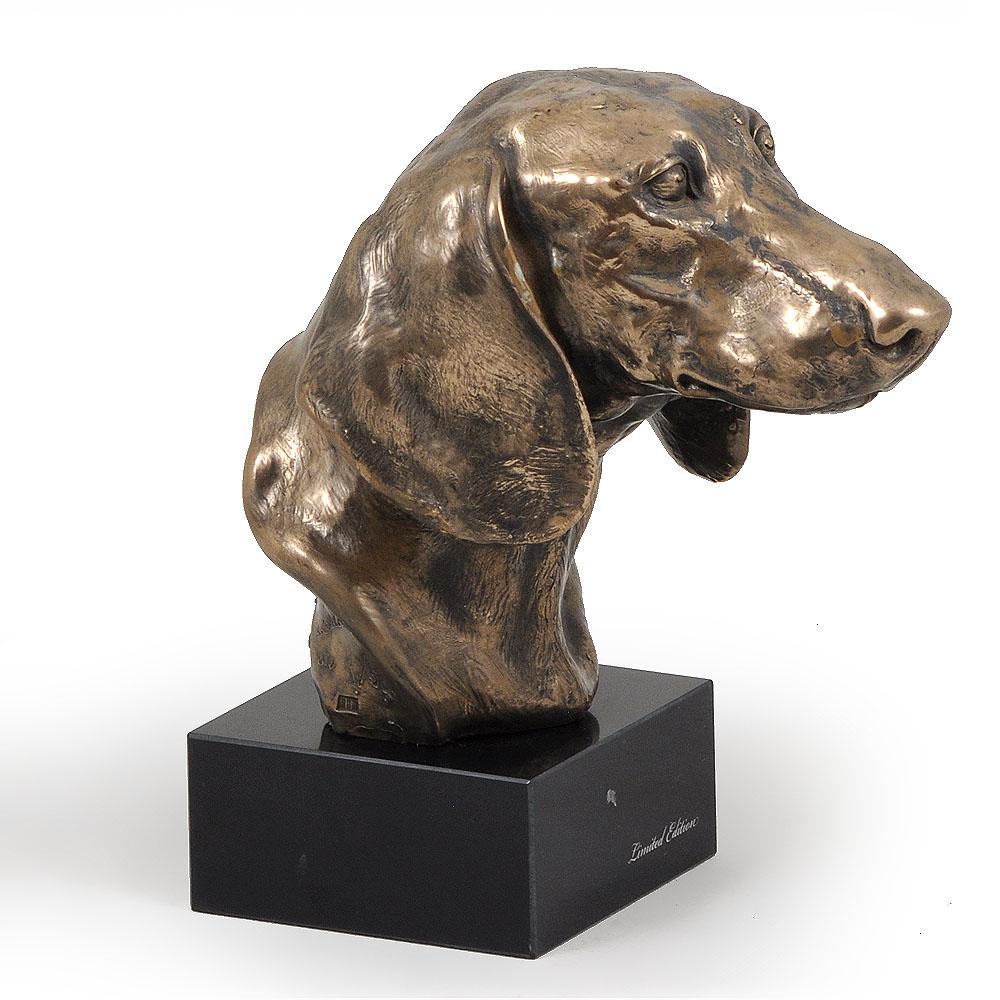 Такса - Статуя собаки, бюст на каменном постаменте, скульптура, трофей для выставки собак от бренда Art-Dog