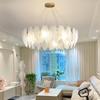 Postmodern Minimalist Feather Glass Chandelier for Living Room, Master Bedroom, or Dining Area
