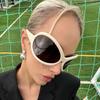 Vintage Oval Sunglasses Goggle Oversized Y2K Punk Sun Glasses Women Men Fashion Wrap Around Shades Eyeglasses De Sol Oculos