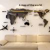Acrylic 3D Home Decor World Map Wall Stickers Creative Home Living Room TV Background Wall Stickers