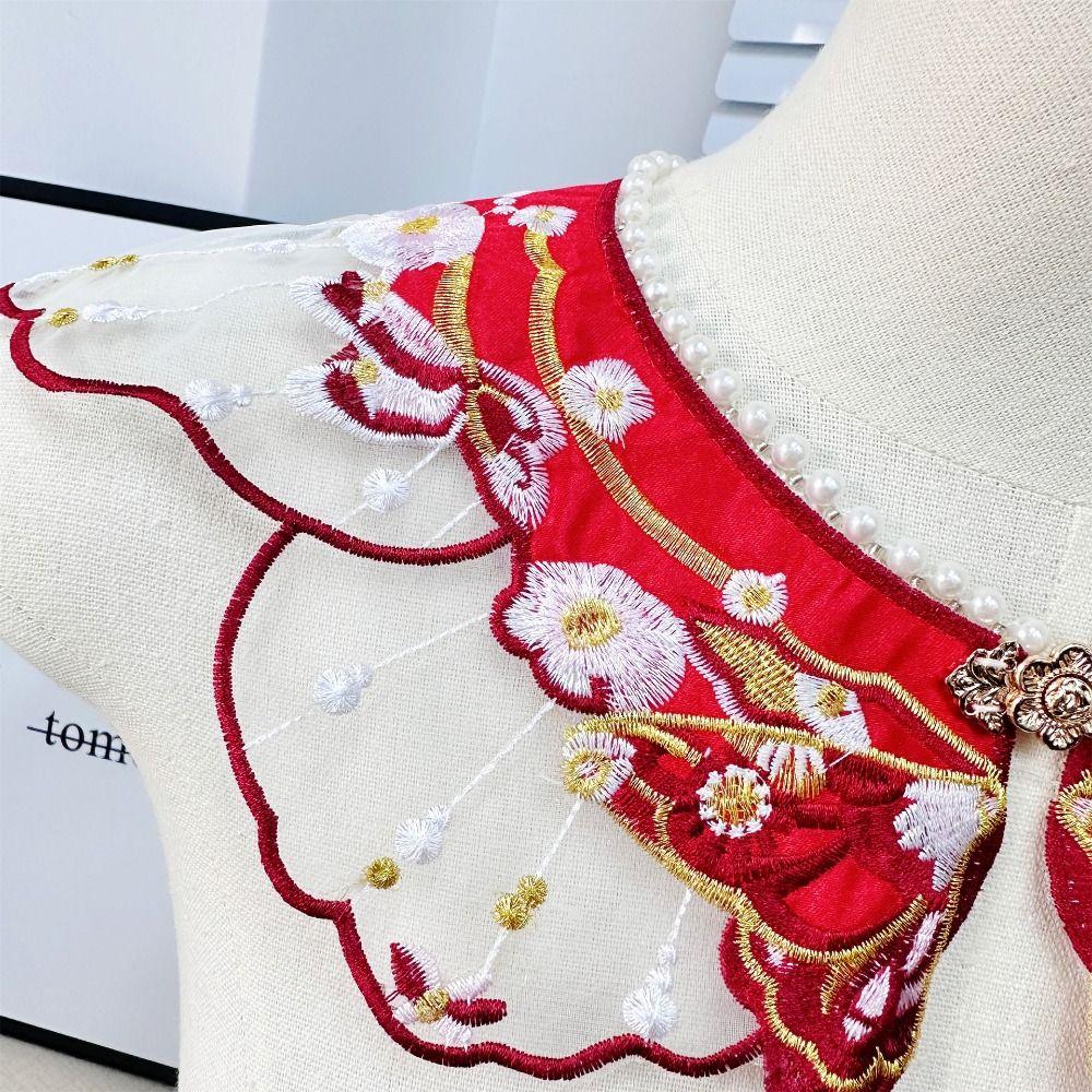 Вышитая декоративная шаль Hanfu Бабочка Детская рубашка Ложный воротник Юбка с изображением лошадиной морды