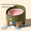 Mochi Ceramic Cat Bowl with High Feet – Anti-Knockover Design for Cervical Protection, Ideal for Pet Feeding and Drinking.