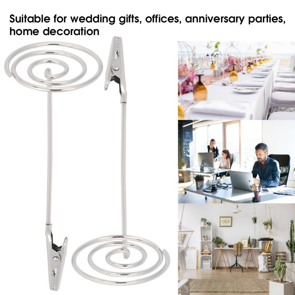 10Pcs Stable Base Table Name Clip Mouth Shape Metal Photo Stand Wedding Table Decoration