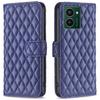 ЦВЕТ BF Style-14 для HMD Pulse Pro кожаный чехол-книжка с ромбовидным узором - синий