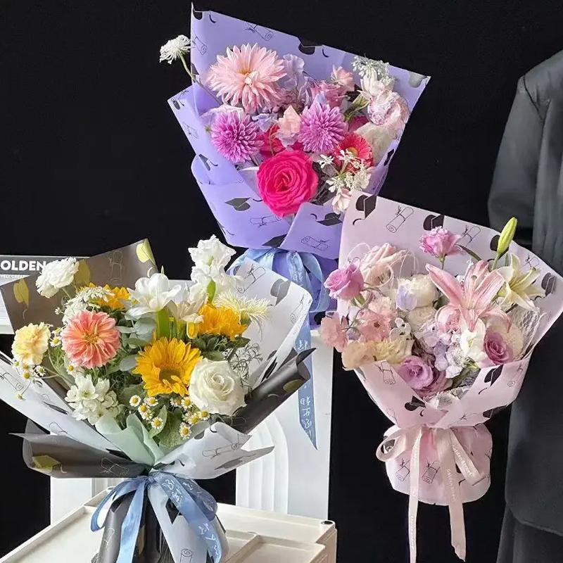 5/10 шт. Бумага для букета в виде шляпы доктора, подарочная упаковка, подарочная бумага для цветов, перламутровая пленка 57x57 см