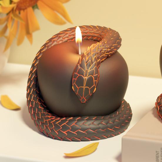 Yousheng Snake Design Candle Mold Силиконовая форма для мыловарения 3D Fruit Shape Candle Mold Resin Casting Mold Candle Making Kit