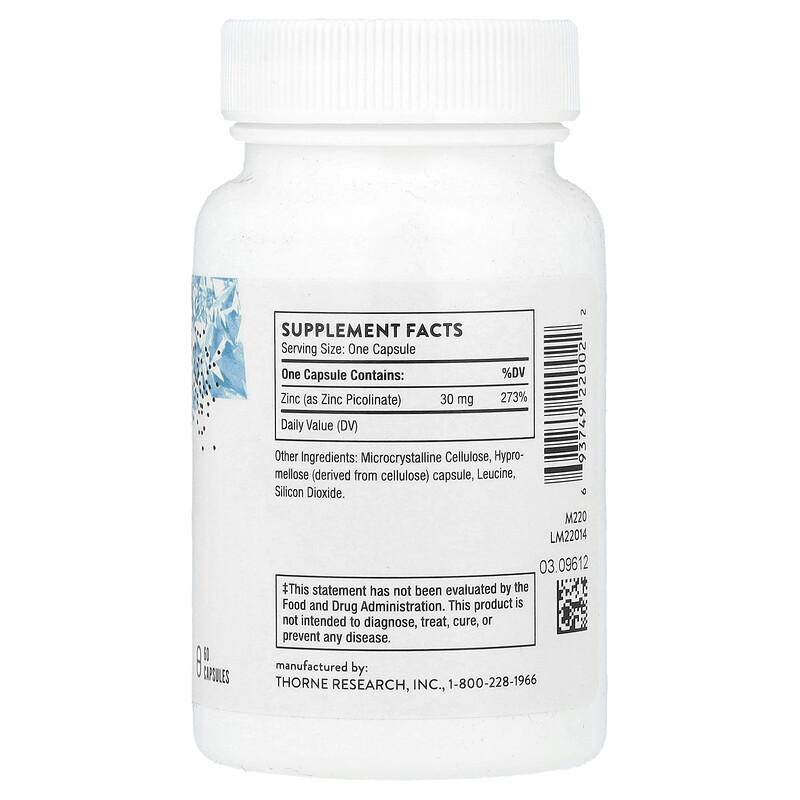 Zinc Picolinate, 30 mg, 60 Capsules