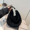 Зимние хлопковые сумки на молнии, мягкие наплечные сумки, вместительные универсальные сумки, пушистые милые женские сумки