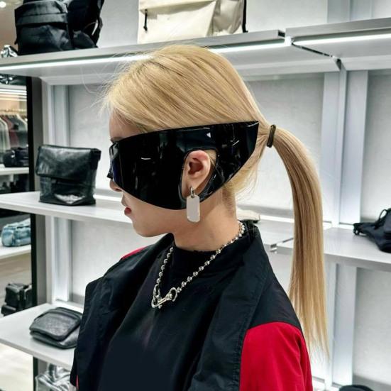 Панк Солнцезащитные очки Щиток Маска Прямоугольные Солнцезащитные очки Мужские Женские Стимпанк Большие Солнцезащитные очки для Повседневного Наряда Путешествий Спорт на Открытом Воздухе